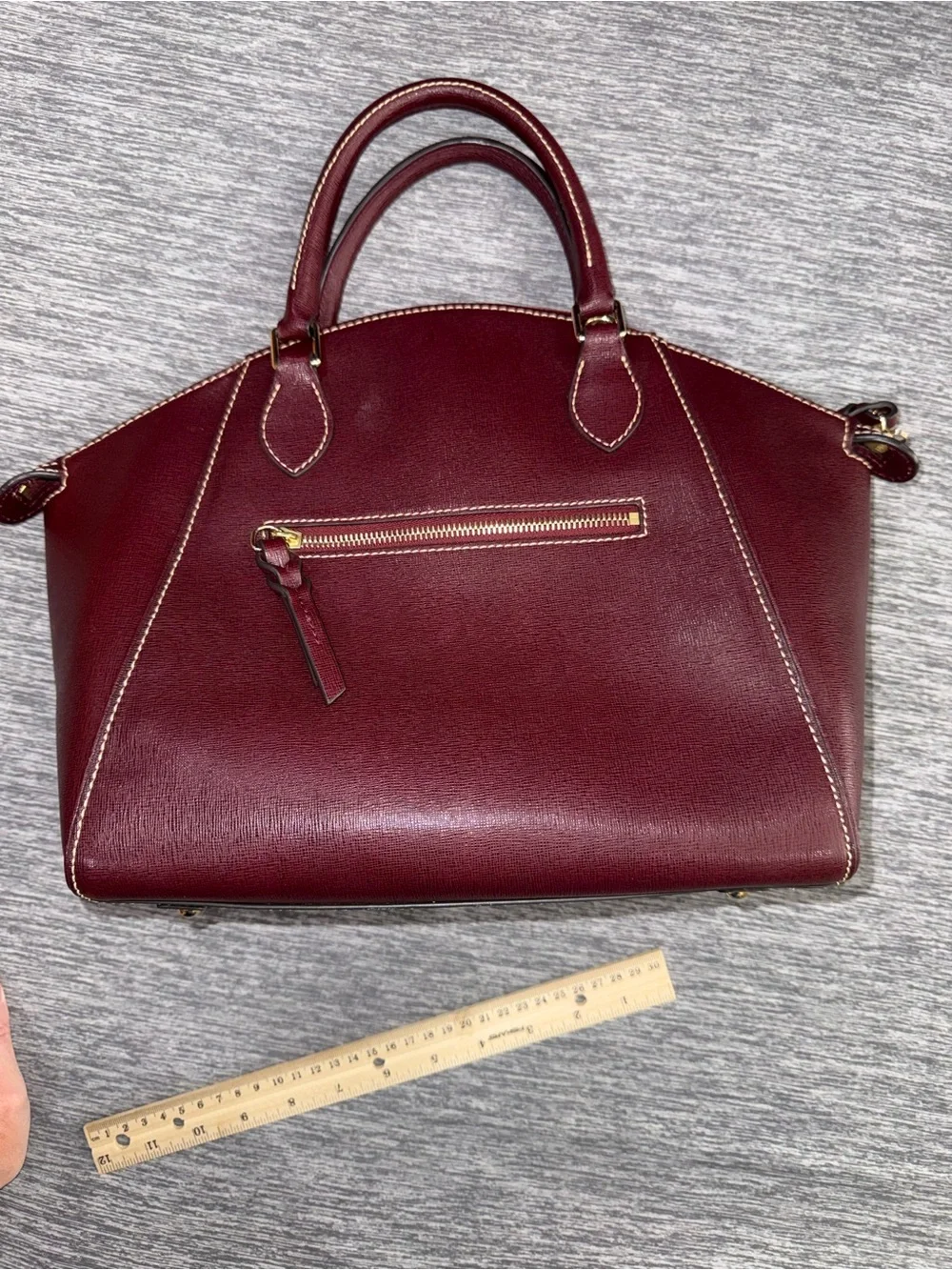 Dooney & Bourke Sydney Burgundy Saffiano Dome Satchel